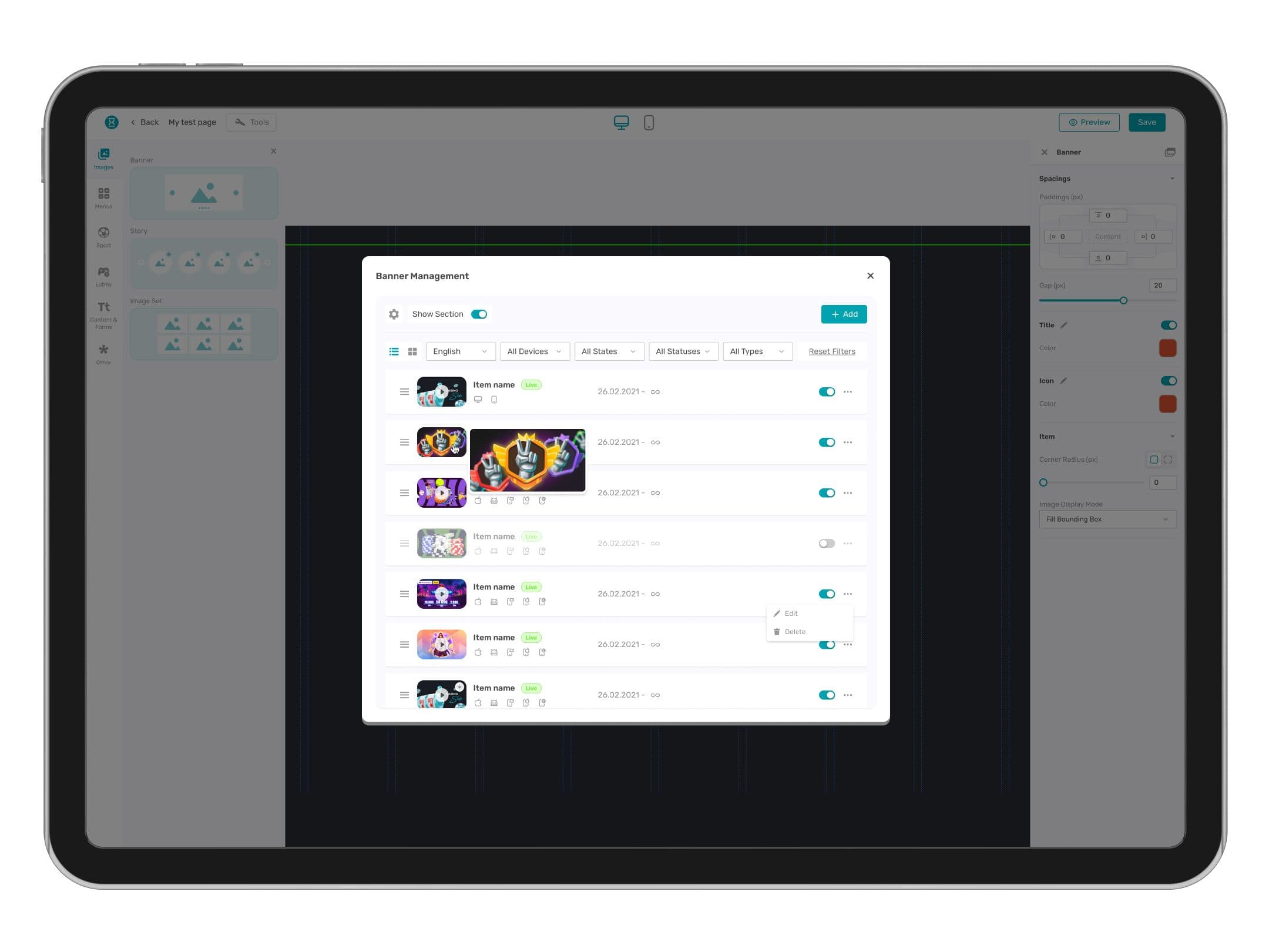 Drag-&-Drop Page Builder